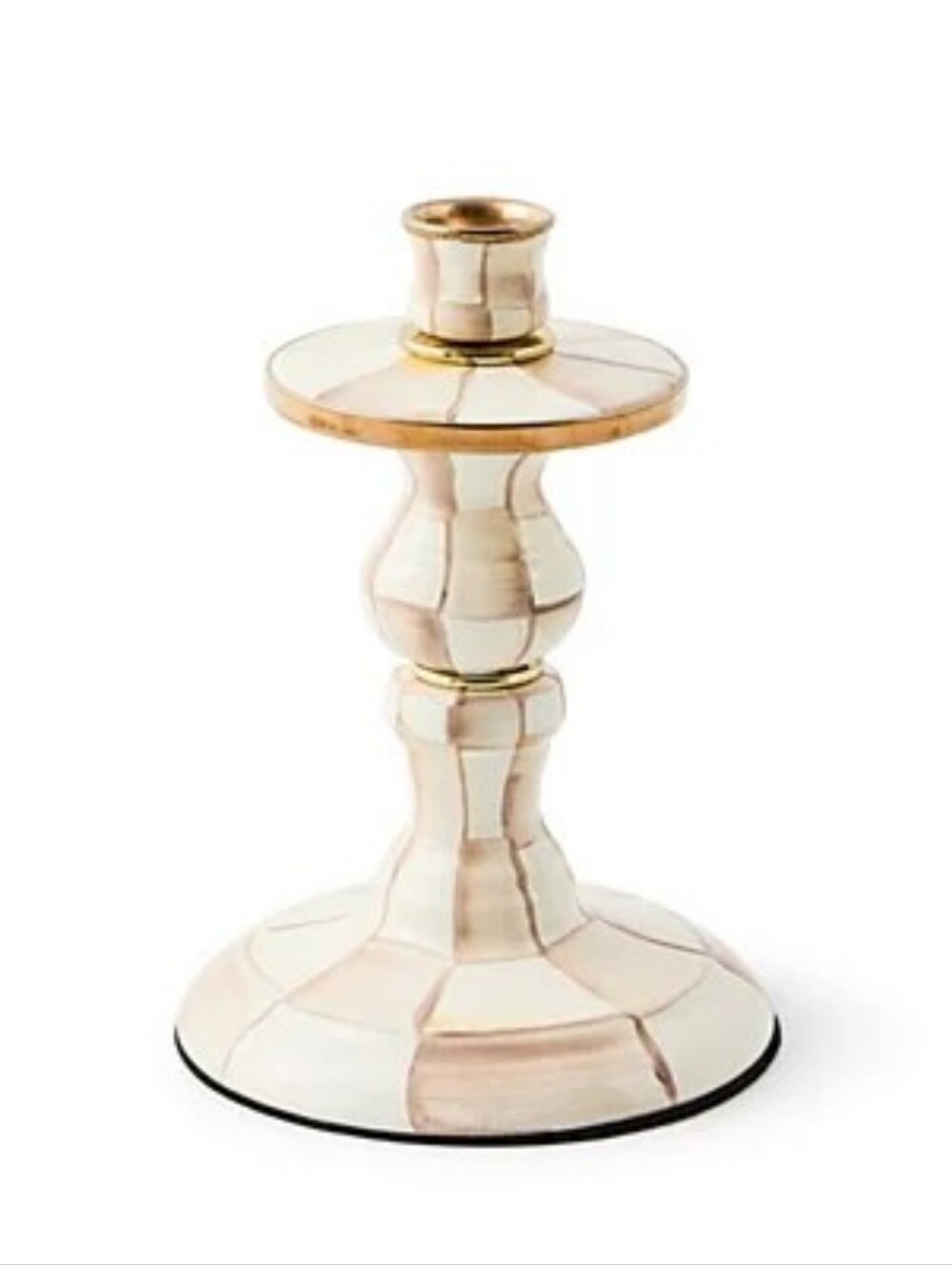 MacKenzie-ChildsMocha Check Small Candlestick